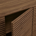 Modway - Render 4 portes Cannelé Meuble de télévision pour meuble de buffet - Noyer-9