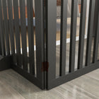 PawHut - Barrière pour animaux extra large autoportante 80 po avec pieds de support - noir-Matériau : MDF 