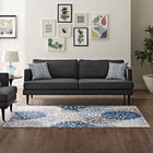 Modway - Calithea Vintage classique abstrait floral Tapis de 5 pi l x 8 pi L - Bleu, brun et beige-Protéger les planchers de la circulation ou des meubles