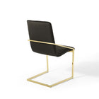 Modway - Pitch Performance Velvet Fauteuil à manger - Or Noir-Capacité de poids de la chaise : 330 lb.