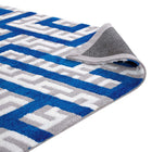Modway - Nahia Labyrinthe géométrique Tapis de 5 pi l x 8 pi L - Ivoire gris clair et bleu-Haute densité / Tissé à la machine