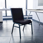 Flash Furniture – Chaise empilable robuste noire à motifs à revêtement Hercules rembourrée de 3 po, 4/pqt-Siège en contreplaqué épais de 0,625 po