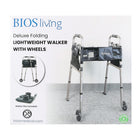 BIOS Living - Cadre de marche pliant avec roues-Comporte 3 pochettes pour accessoires et des skis arriere