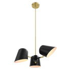Modway - Briana 3-Lumière Lumière suspendue - Noir-Abat-teintes métalliques