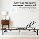 MotionGrey - Cadre de lit réglable Queen - Base de lit électrique avec télécommande filaire et réglage tête/pieds - Queen - Noir-7