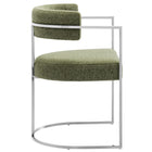 Modway - Huron Dos courbé Tissu et métal Chaise d’accent pour salle à manger - Feuille d’argent-7