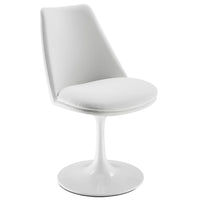 Modway - Lippa Salle à manger pivotante Cuir végane Fauteuil d’appoint - Blanc blanc-Rembourrage en cuir végane