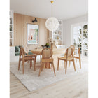 Manhattan Comfort - Lot de 2 chaises de salle à manger Versailles 18,5 po dossier rond style industriel chic - Nature-Canne naturelle fine fabriquée à partir de véritable rotin en bois