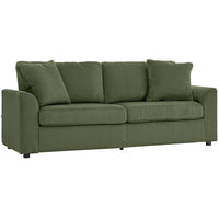 HOMCOM - Canapé 3 places rembourré pour chambre - vert-Le pack de ressorts et la mousse haute densité garantissent un confort d’assise durable 