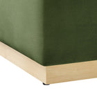 Modway - Tilden Grand velours de performance carré de 28 pouces Rembourré Ottoman - Moss Green Natural-8