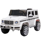 Aosom - mercedes-benz g500 licensed 12v voiture électrique pour enfants - blanc-Apparence réaliste de la voiture, klaxon, musique, phares lumineux, design aérodynamique et 2 portes ouvrables 