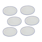 Casa Domani - Assiette ovale bleue Café 24x15cm - Lot de 6-Fait de porcelaine