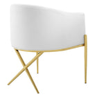 Modway - Savour Performance Velvet Fauteuil à manger d’accent Ensemble de 2 - Blanc-Assemblée requise
