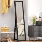 HOMCOM - Miroir pleine longueur - 14,6 po l x 61,8 po H - noir-Autoportant, à suspendre ou à appuyer contre le mur 