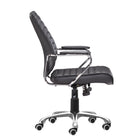 Zuo - Enterprise Low Back Chaise de bureau - Noir-Garantie limitée de 3 ans