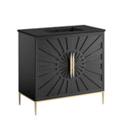Modway - Awaken 36" Vanette de salle de bain - Noir noir-Armoire de toilette moderne pour salle de bain