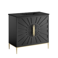 Modway - Awaken 36" Vanette de salle de bain - Noir noir-Armoire de toilette moderne pour salle de bain