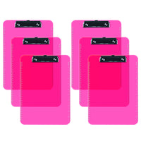 Davis Group - Planchettes à pince transparentes, format lettre, 9 po l x 12 po H – Rose - 6 par paquet-Les planchettes sont fabriquées en plastique moulé par injection résistant et durable et présentent des bords lisses
