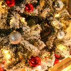 HOMCOM - Sapin de Noël artificiel floqué de neige de 1 - 8 m à LED blanc chaud-Hauteur de l'arbre : 6ft Tall 