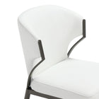 Manhattan Comfort - Lot de 4 chaises de salle à manger modernes Kirsten 52 cm, revêtement similicuir blanc-Dossier incurvé avec accents métalliques ouverts ajoutant une touche industrielle à la silhouette douce
