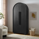 Modway - Bellamy Haute et voûtée Armoire de rangement - Noir-Étagères ajustables