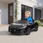 Qaba - Voiture électrique Maserati Gran Turismo sous licence 12V pour enfants - noir-Deux moteurs 12V assurent des vitesses sûres et stables pour les enfants 
