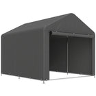Outsunny - Tente à vélo imperméable 6,6 pi x 7,8 pi avec porte à enroulement zippée-La structure en acier galvanisé améliore la résistance au vent et la stabilité générale
