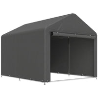 Outsunny - Tente à vélo imperméable 6,6 pi x 7,8 pi avec porte à enroulement zippée-La structure en acier galvanisé améliore la résistance au vent et la stabilité générale
