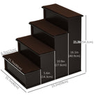 PawHut - Escalier pour animaux pour lit haut - 15,7 po L x 23,2 po l x 21,3 po H - café foncé-L'escalier pour animaux à 4 marches avec des tons neutres s'harmonise parfaitement avec vos meubles existants 