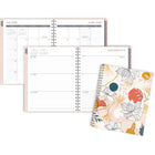 Mead - Agenda Lignes florales artisanales scolaire hebdomadaire/mensuel 2026-2027 couverture rigide - 11 po H x 9 po l - Multicolore - bilingue-Reliure à double spirale