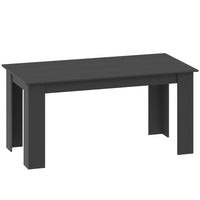 HOMCOM - Table à manger moderne 63 po avec effet bois - noir-Finition élégante en bois à face mélaminée avec une légère résistance à l'eau pour une utilisation quotidienne 