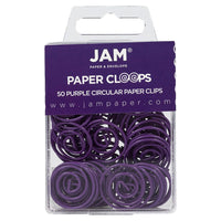 JAM Paper - Trombones ronds - violets - paquet de 50-Couleur : Papercloops violets