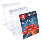 Azar - Porte-documents de bureau/comptoir à chargement arrière - Transparent - Paquet de 3-Vendu en paquets de 3