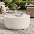 Modway - Brion Rond intérieur - Terrasse extérieure Béton Table basse - Blanc-Finition moderne lisse