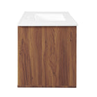 Modway - Transmit 36" Vanité de salle de bain murale - Blanc noyer-Portes doubles à fermeture douce