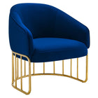 Modway - Legacy Performance Velvet Fauteuil - Marine-Fauteuil rétro moderne