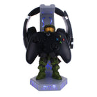 Exquisite Gaming - Halo Infinite: Master Chief Cable Guy Deluxe support pour contrôleur, casque et téléphone lumière-Etagère pour téléphone et armoire pour câbles intégré au support pour casque