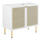 Modway - Chaucer 36" Vanette de salle de bain - Blanc blanc-Bassin en céramique