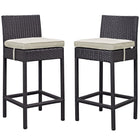 Modway - Lift Terrasse extérieure Tabouret de bar - Espresso Beige - Ensemble de 2-Pour divertir ou pour un usage quotidien