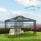 Outsunny - Housse de rechange pour toit de gazebo carré à 2 niveaux 10 pi L x 10 pi l, gris charbon-Toit à deux niveaux pour assurer la ventilation