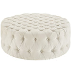 Modway - Amour Tissu rembourré Ottoman - Beige-Ottoman rond luxueux