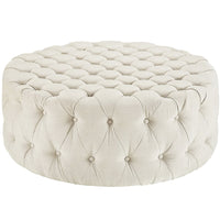 Modway - Amour Tissu rembourré Ottoman - Beige-Ottoman rond luxueux