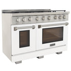 Kucht - 48 po Série KFX-X style professionnel au gaz naturel - Acier inoxydable/Blanc-Dimensions du produit 27,75 po L x 48 po L x 36 po H