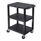 Luxor - Chariot utilitaire polyvalent à trois plateaux plats de 34" H Luxor TUFFY - 24" L x 18" P - noir-Les trois plateaux plats sont conçus avec un rebord de retenue de 0,2 pouce pour aider à sécuriser les articles