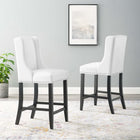 Modway - Baron Imitation cuir Tabouret de comptoir - Blanc - Ensemble de 2-Rembourrage en mousse dense pour le confort