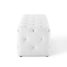 Modway - Amour Entrée à boutons touffés de 48" Imitation cuir Banc - Blanc-7