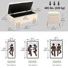 HOMCOM - Banc ottoman de rangement pour chambre à coucher avec couvercle rabattable, 18,5 gallons - beige-Tissu effet velours et mousse haute densité apportent confort et style raffiné 