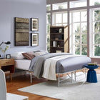 Modway - Horizon Acier inoxydable Cadre de lit queen-lit, Gris-Espace de rangement généreux de 14"