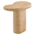 Modway - Elowen Intérieur - Terrasse extérieure Faux travertin texturé Table d’appoint - Travertin-8