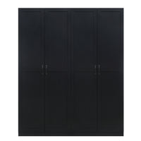 Manhattan Comfort - Hopkins 59,22 po Ensemble Moderne 2 Pièces Armoire de Rangement à 11 Étagères - Noir-Ensemble moderne autoportant de 2 pièces comprenant une armoire-penderie sectionnelle avec 4 grandes étagères et une armoire-penderie sectionnelle avec 7 compartiments pour chambre et rangement